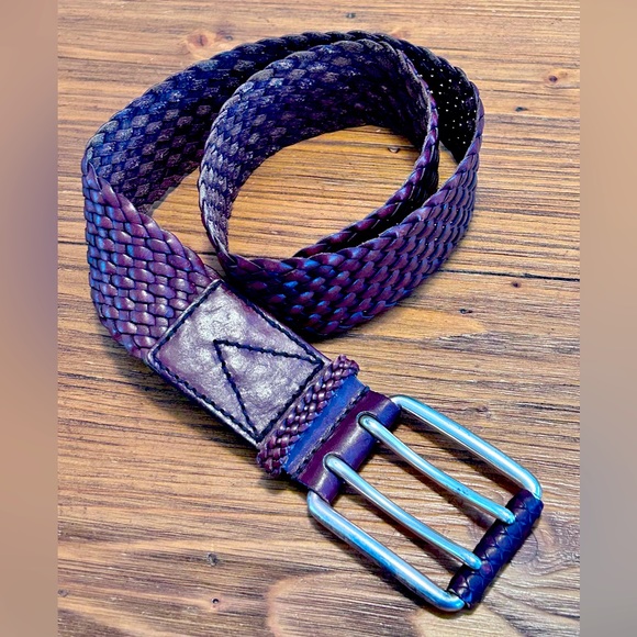 Like New 💥 Vintage! Michael Kors Extra Wide Braided Leather Chunky Belt Small - Picture 4 of 7